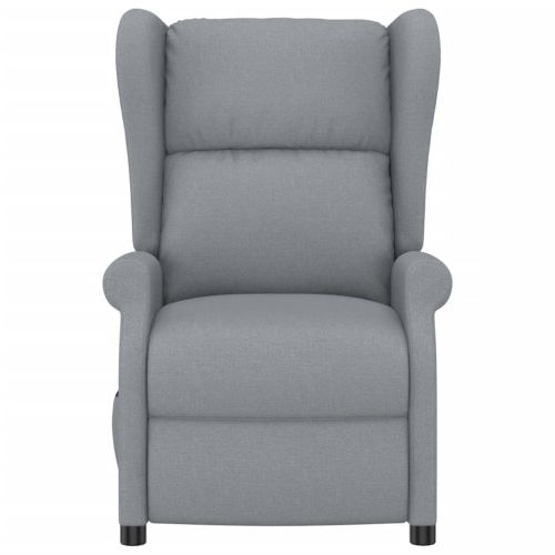 Wingback електрически реклайнер стол, светлосив, текстил