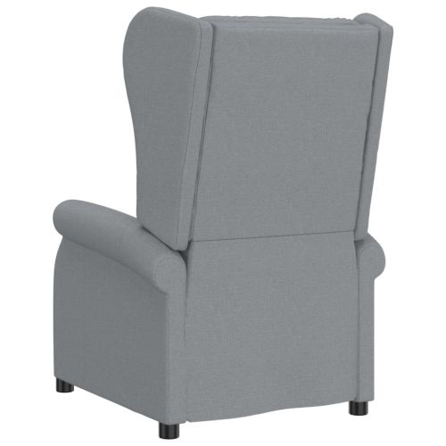 Wingback електрически реклайнер стол, светлосив, текстил