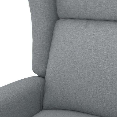 Wingback електрически реклайнер стол, светлосив, текстил