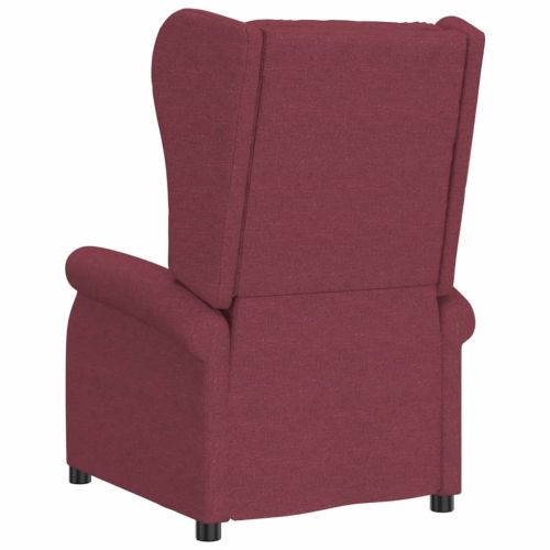 Wingback електрически реклайнер стол, виненочервен, текстил