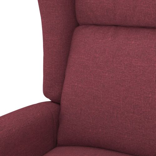 Wingback електрически реклайнер стол, виненочервен, текстил