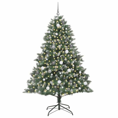 С изкуствено коледно дърво с 300 LED светодиода Зелен 210 cm