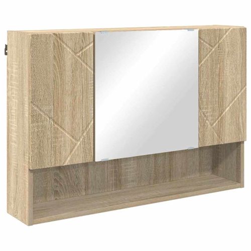 Комплект мебели за баня 4 бр. Сонома дъб 35 x 30 x 192 см