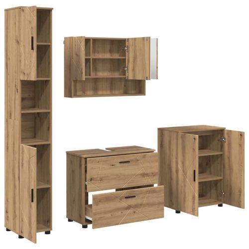 Комплект мебели за баня 4 бр. Дъб 35 x 30 x 192 см