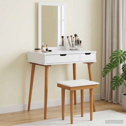 Комплект тоалетно шкафче FAUSKE 3 бр. Бяло 76 x 50 x 143 см
