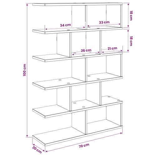 Стенен рафт Черен дъб 70 x 20 x 100 см Инженерна дървесина