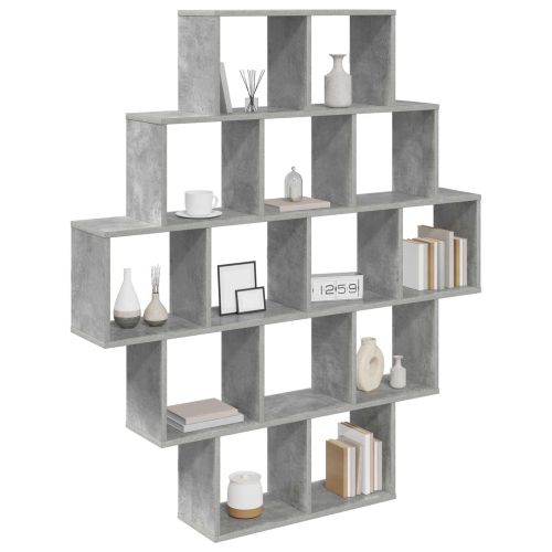 Стенен рафт Бетонно сиво 120 x 20 x 136 см Инженерна дървесина