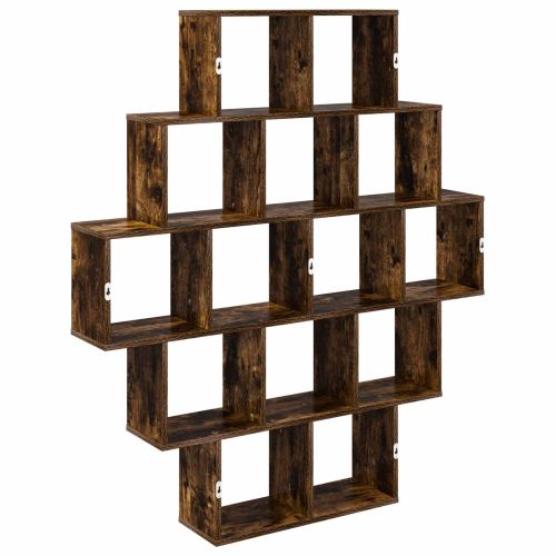 Стенен рафт Опушен дъб 120 x 20 x 136 см Инженерна дървесина