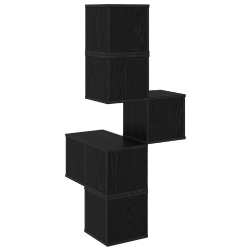 Стенен ъглов рафт Черен дъб 48 x 48 x 120 см
