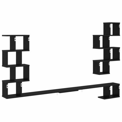 Стенно монтирано телевизионно рафтче Черен дъб 180 x 15 x 94 см