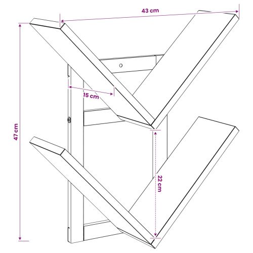 Плаваща стена 2 бр. Дъб сонома 43 x 15 x 47 см