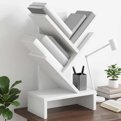 Дървена библиотека 3-тирe 30 x 18 x 48 см Инженерна дървесина