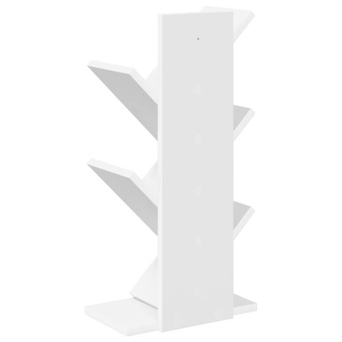 Дървен рафт за книги 4-етажа 30 x 18 x 60 см Бяло