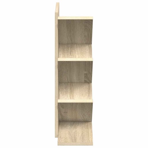 Дървен рафт за книги с 4 нива 30 x 18 x 60 см Дъб сонома