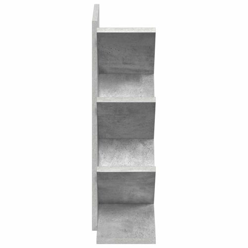 Дървен рафт за книги с 4 нива 30 x 18 x 60 см Бетонно сиво