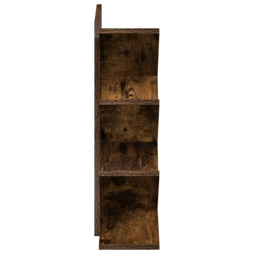 Дървен рафт за книги 4-етажа 30 x 18 x 60 см Опушен дъб