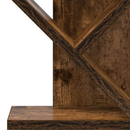 Дървен рафт за книги 4-етажа 30 x 18 x 60 см Опушен дъб