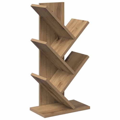 Дървен рафт за книги 4-етажа 30 x 18 x 60 см Дъб артизан