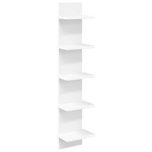 Стенен рафт Бяло 22 x 15 x 100 см Инженерна дървесина