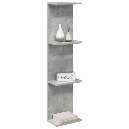 Стенен рафт 2 бр. Бетонно сиво 22 x 15 x 100 см