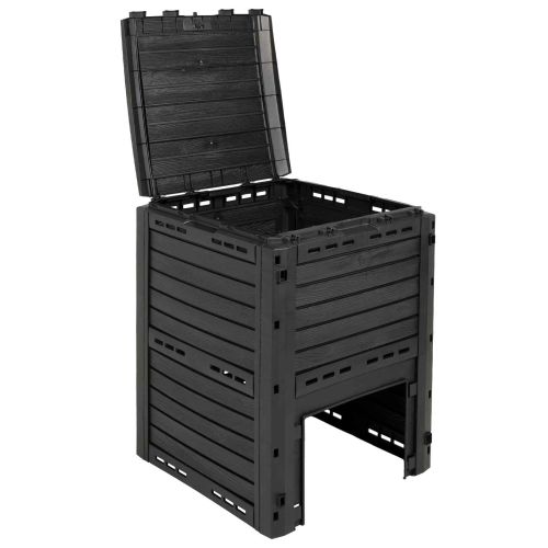 Градински компостер Черно 59,5 x 60 x 81,5 см 280 l 100% ПП