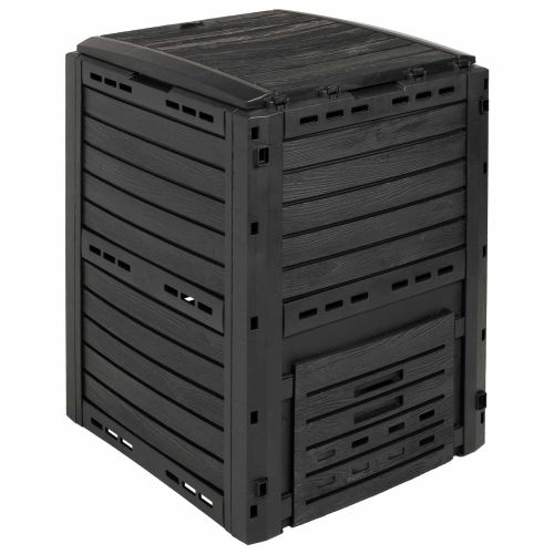 Градински компостер Черно 59,5 x 60 x 81,5 см 280 l 100% ПП