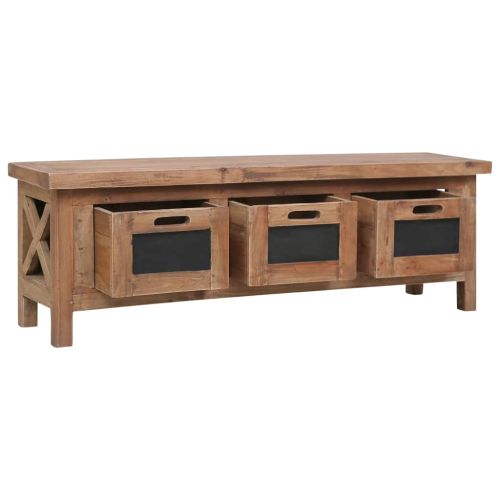 ТВ шкаф с 3 чекмеджета, 120x30x40 см, махагоново дърво масив
