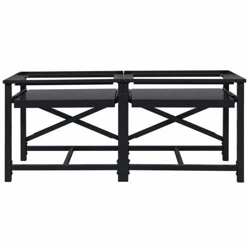 Педестал за пералня 2 pcs Черен 120 x 56 x 52 см Стомана