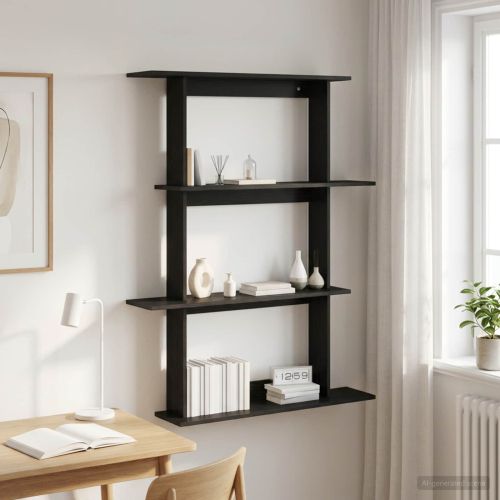 Стенен рафт Черен дъб 100 x 20 x 126 см Инженерна дървесина