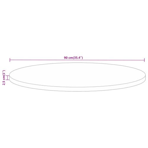 Плот за маса Ø 90x2,5 см кръгъл масивна регенерирана дървесина