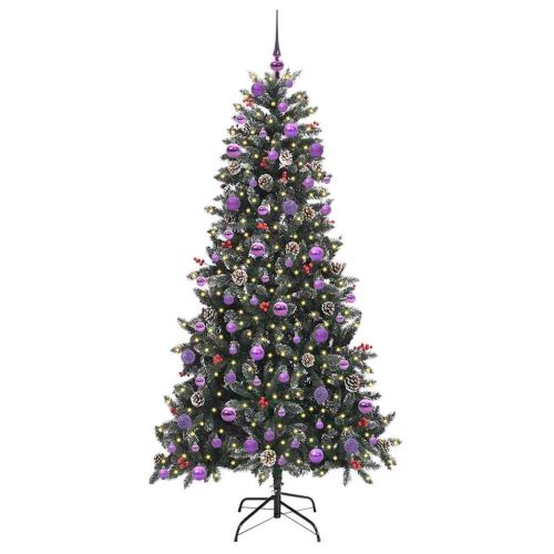 С изкуствено коледно дърво с 300 LED светодиода Зелен 210 cm