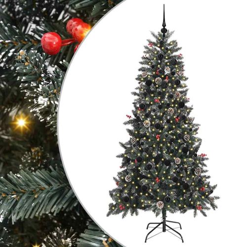 С изкуствено коледно дърво с 300 LED светодиода Зелен 210 cm