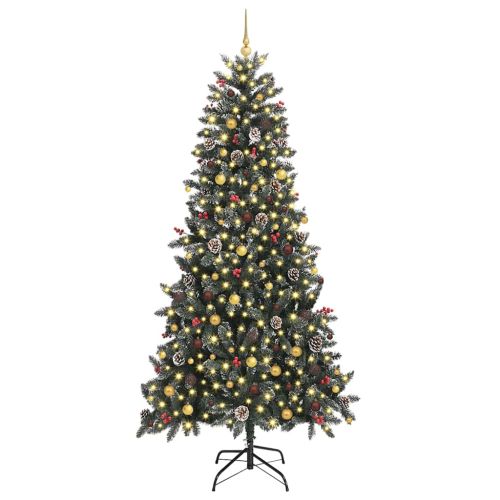 С изкуствено коледно дърво с 300 LED светодиода Зелен 240 cm