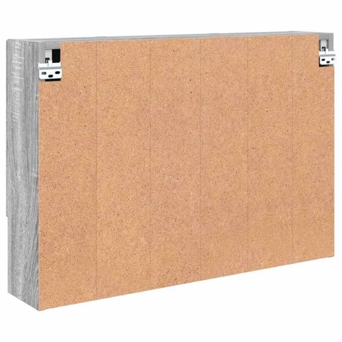 Шкаф с огледало Сив Сонома 80 x 17 x 55 см Инженерно дърво