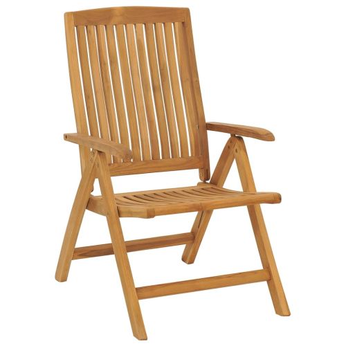 Сгъваеми столове с възглавници, 4 бр., масивно тиково дърво