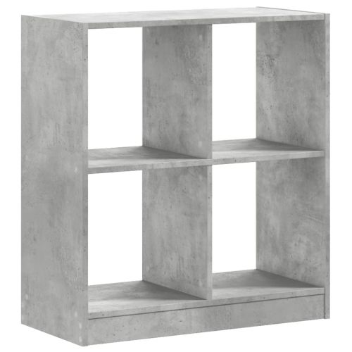 Библиотека, бетонно сива, 68,5x32x75 см, инженерно дърво