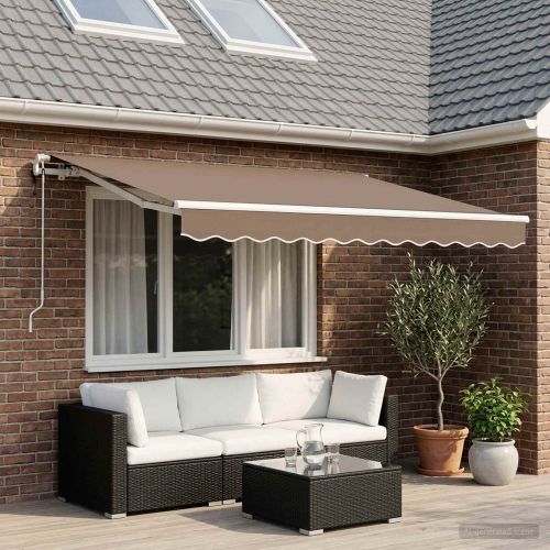 Прибираща се тента Таупе 350 x 250 cm Полиестер