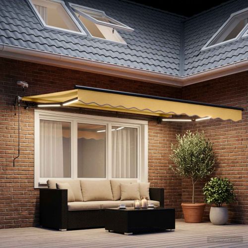 Прибираща се тента Пясък 350 x 250 cm Полиестер