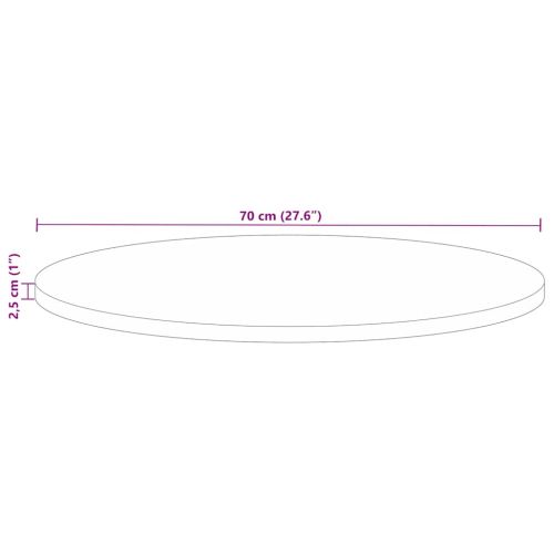 Плот за маса Ø 70x2,5 см кръгъл масивна регенерирана дървесина
