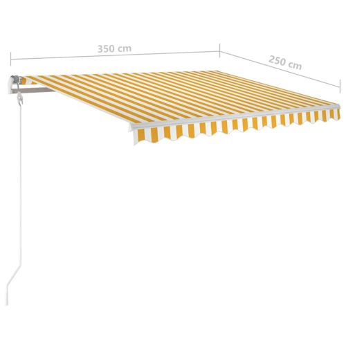 Ръчно прибиращ се сенник с LED, 3,5x2,5 см, жълто и бяло