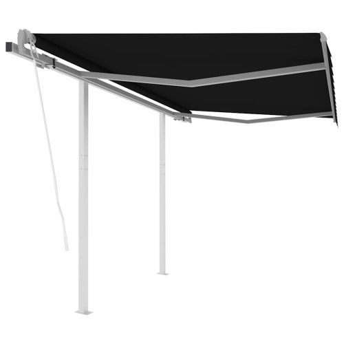 Автоматично прибиращ се сенник с прътове, 3x2,5 м, антрацит
