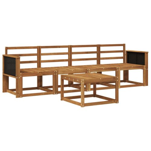 Комплект дивани за открито 4 бр. Натурално