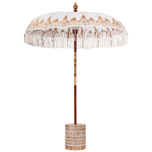 Балийски чадър с основа Крем 185 x 185 x 260 см
