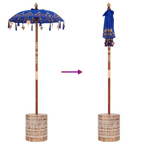 Балийски чадър с основа Синьо 95 x 95 x 260 см