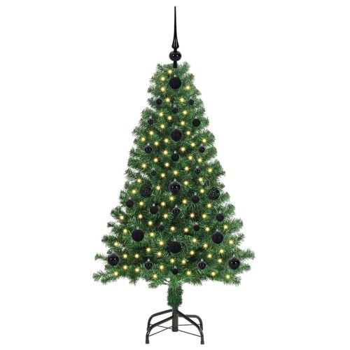 С изкуствено коледно дърво с 150 LED светодиода Зелен 120 cm