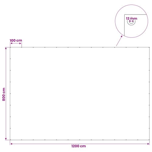 Платно с детайли Синьо 8 x 12 м 90 г / м2 ПЕ