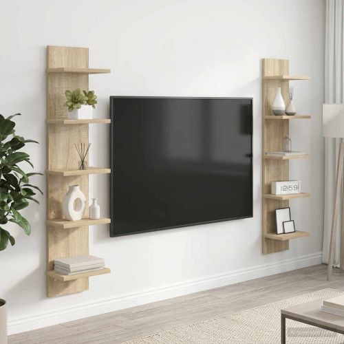 Стенен рафт 2 бр. Дъб сонома 22 x 15 x 100 см