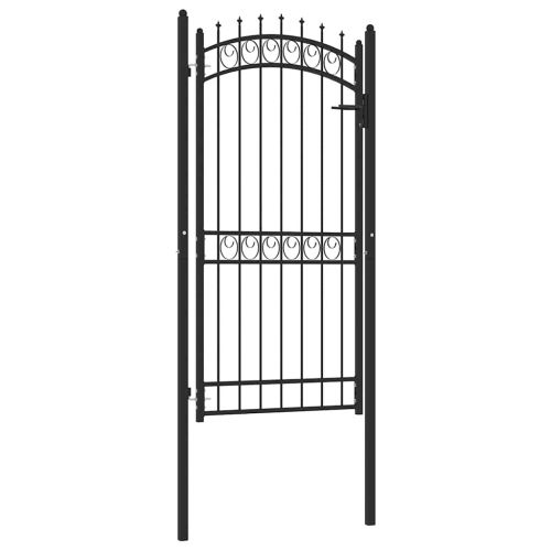 Оградна порта EMMEN с шипове, стомана, 103x147 см, черна