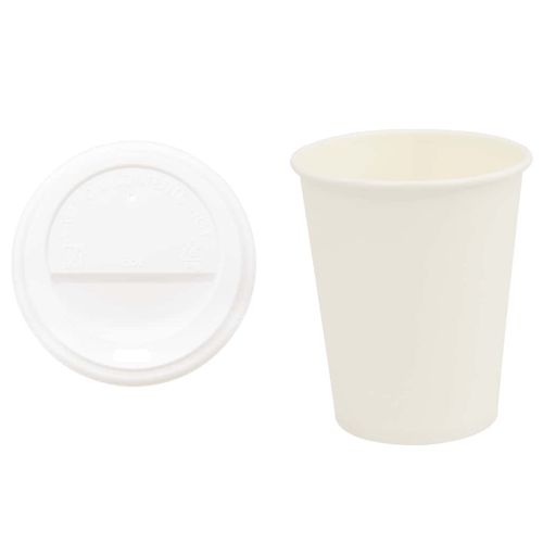 хартиени чаши за кафе с капачки 1000 бр. 8oz 200ml