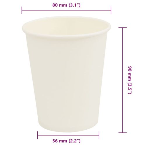 хартиени чаши за кафе 1000 бр. 8oz 200ml White